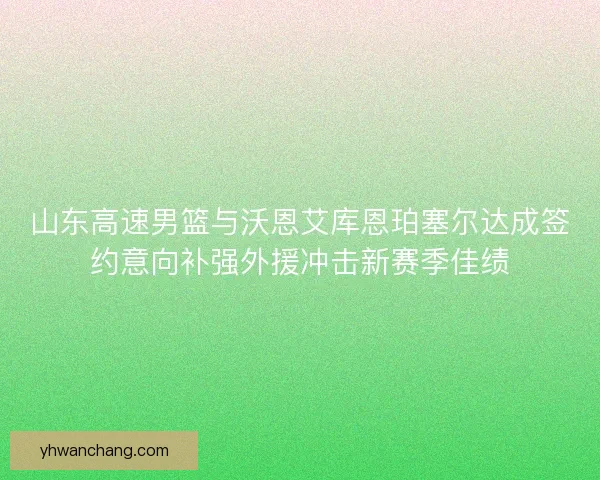 山东高速男篮与沃恩艾库恩珀塞尔达成签约意向补强外援冲击新赛季佳绩